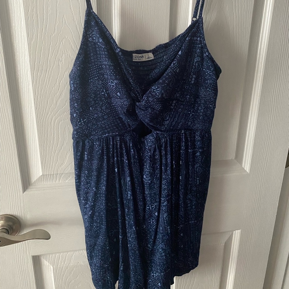 dark blue bandanna pattern romper